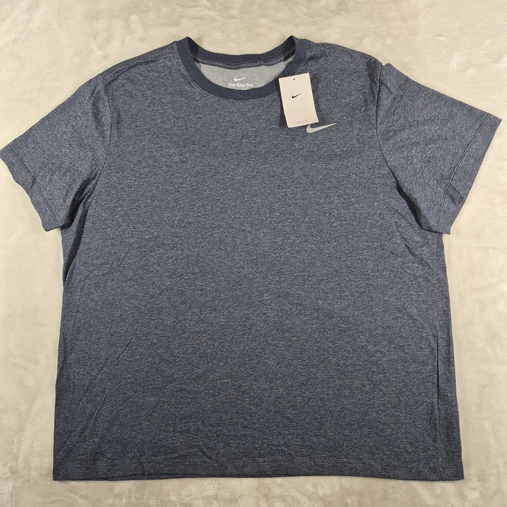 Nike Dri-Fit T-Shirt Men's 2XL XXL Blue Swoosh Training Gym Run AR6029-473 NWT